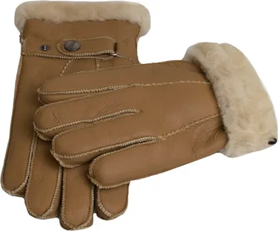Produktbild von Finger Handschuhe Nappaleder gefüttert echtes Lammfell HDS-FING2 Beige XL