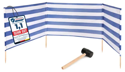 Image de Garronda plage pare-vent 4m de long plus maillet en caoutchouc GAEX001 (bande, 4 m)
