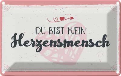 Produktbild von vianmo Blechschild 12x18 cm Du bist mein Herzensmensch Spruch Zitat