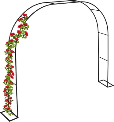 Immagine prodotto di Arco in metallo - 210 x 280 x 40 cm - Arco da giardino - Supporto per piante rampicanti - Colore: nero