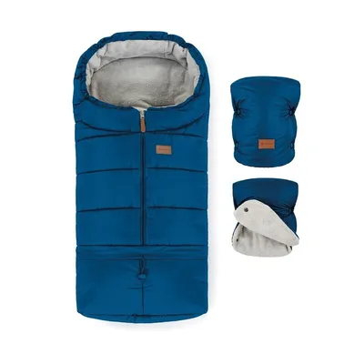 Produktbild von Kinderwagen Autositzhülle Winter mitwachsend gesteppt wasserdicht blau 48x110cm, Reißverschluss, Gurtlöcher