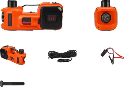 Image de Cric électrique, pompe à air intégrée, lumière LED, orange
