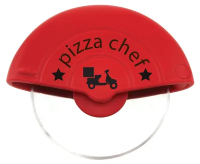 Pizzasnijder mit Stahlklinge, rot/silber, 1 Stück