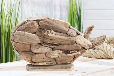 Produktbild von Gilde Figur, Fisch, Holz, naturfarben, VE 3, L. 5 cm, B. 35 cm, H. 20 cm 52840 4063387528402