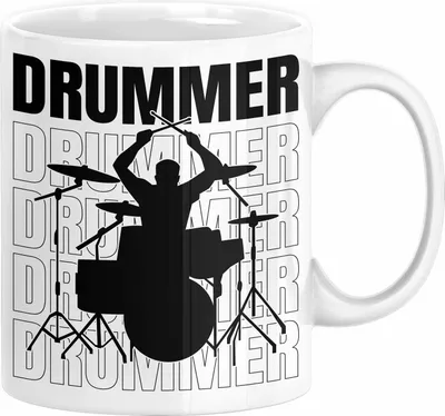 Produktbild von Drummer Schlagzeug-Spieler Geschenk Tasse Geschenkidee Kaffee-Becher Schlagzeuger (Weiß)