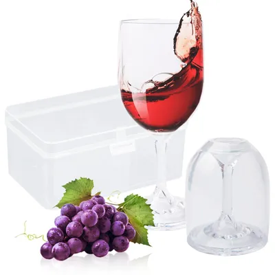 2 unzerbrechliche Weingläser To Go mit Box, 200 ml, Camping