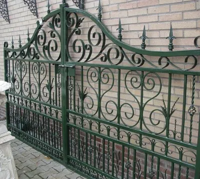 Produktbild von Casa Padrino Jugendstil Einfahrtstor Grün 336 x H. 206 cm - Doppelflügeltor - Metalltor - Barock & Jugendstil Garten Accessoires