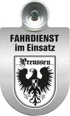 Produktbild von Einsatzschild Windschutzscheibe incl. Saugnapf - Fahrdienst im Einsatz - 309458 - incl. Regionen nach Wahl Color - Region Preussen