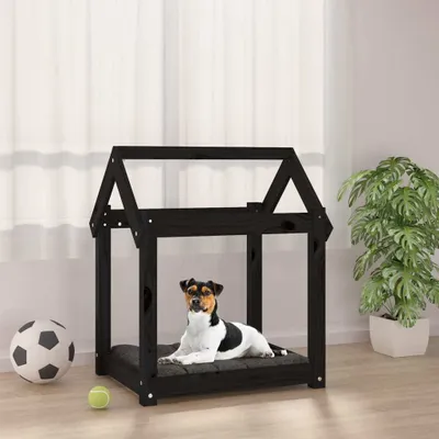 Produktbild von "im Angebot" Hundebett Schwarz 61x50x70 cm Massivholz Kiefer - Hundebetten CC21935