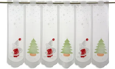 Produktbild von Scheibengardine Weihnachtsbaum Weihnachtsmann HxB 50x140cm Tannenbaum Advent