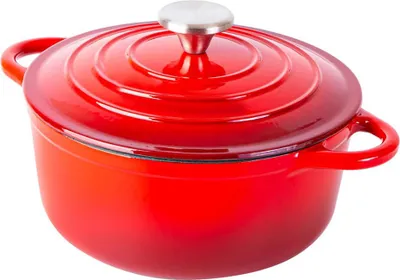 Obrázek produktu pro Smaltovaný litinový hrnec s poklicí 4L, červený