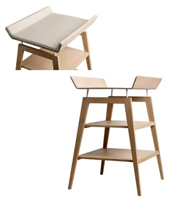 Produktbild von Linea Wickeltisch Eiche mit Schaumauflage und Bezug in Farbe cappuccino