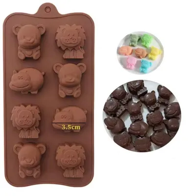 Produktbild von Schokoladenform - Seifenform - Tiere - Schokoladenform - Tierform - Süßigkeitenform - Braun - 20/10CM - Silikon - CHPN