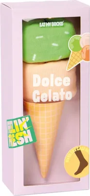 Immagine prodotto di EatMySocks - Calzini lunghi Fantasia Gelato Rosa/Verde - Box Cono gelato