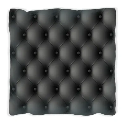 Produktbild von Wallario Premium Kissen, weiche Oberfläche, mit Motiv Schwarze Ledertür, Größe: 60 x 60 cm, mit weißer Rückseite