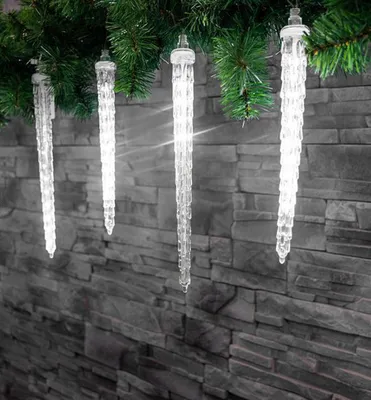 Productafbeelding van MagicHome kerstverlichting, ijspegels, 352 LED's, koud wit licht, 16 inch, waterval effect, 230 V, 50 Hz, IP44, geschikt voor buiten, verlicht, lengte 4,50 + 5 meter