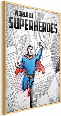 Produktbild von Posterpapier Poster - World of Superheroes 29.7x42 cm Für Kinder h-C-0137-ao-a
