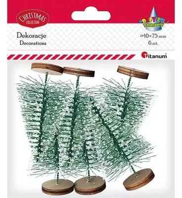 Image de Sapins de Noël en plastique 75x45mm 6pcs vert