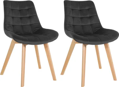 Produktbild von 2er Set Stühle HLO-CP26 Samt  schwarz
