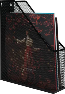 Produktbild von QUVIO Zeitschriftenständer - Zeitschriftenhalter - Zeitungsständer - Zeitschriftenhalter - Zeitschriftenständer - Wandzeitschriftenständer - Mesh - Klassisch - Stahl - 25,5 x 7,5 x 32 - Schwarz
