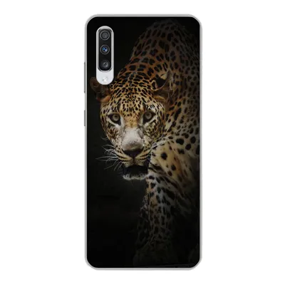 Produktbild von MuchoWow® Handyhülle Schutzhülle Hülle für Samsung Galaxy A70 Leopard - Wilde Tiere - Licht Silikon Softcase Handy Hülle - Schutzhaube