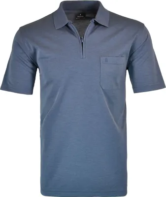 Ragman H-Polo Polo Soft-Knit uni RV in blau
