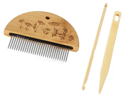 Produktbild von Holzkamm-Set mit großem Öhr, 4 mm, Häkelnadel-Set für DIY-Handwerksprojekte