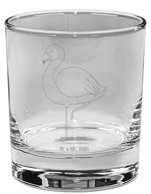 Produktbild von Mr. & Mrs. Panda Whiskey Glas Flamingo Classic - Transparent - Geschenk, Tumbler, Prächtig, Old Fashioned, Stolz, Freundin, Spruch, Selbstliebe, Whiskyglas, Ich