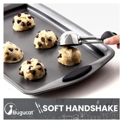 Produktbild von Eisportionierer aus Edelstahl 304, 5 cm Keksportionierer mit Auslöser, Eislöffel für Obst, Eiscreme, Plätzchen und Teig