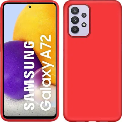 Produktbild von Galaxy A72 5G Hülle, LaimTop Flüssig Silikon Soft Gummi Schutzhülle für Samsung Galaxy A72 5G Rot