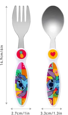 Kinderbesteck Edelstahl Gabel Löffel Lilo & Stitch 2-teilig