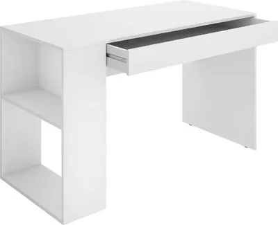 Immagine prodotto di Dmora Scrivania Arianella 50x115x74h cm Bianco, Modulabile Supporto pc