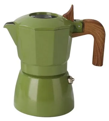 Produktbild von Italienische Kaffeemühle für die Herdplatte, klassische italienische Mokapot, Mokapot in Retro-Stil - grün