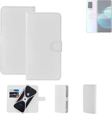 Produktbild von K-S-Trade Handy Hülle Schutz Hülle kompatibel mit Vivo X60 Pro Cover Case Bookstyle Bumper weiß 1x