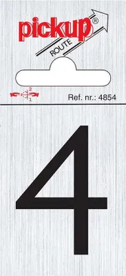 Image de Route alulook 60 x 44 mm autocollant chiffre noir 4 - Pickup