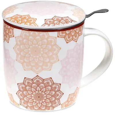 Porzellan-Mok, 5,3 l, rosa, Mandala-Motiv