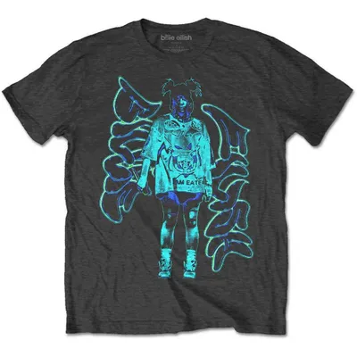 Obrázok produktu pre Billie Eilish Neon Graffiti Logo Charcoal Grey L Tričko