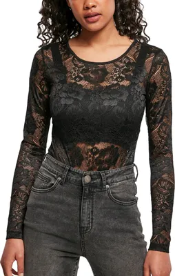 Zdjęcie produktu dla Dámské body Urban Classics damskie koronkowe body z długim rękawem czarne - XL