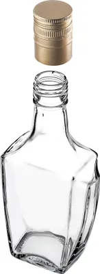 Zdjęcie produktu dla Szklane butelki KADAX 250 ml z zakrętką, 10 sztuk, puste butelki do napełniania, butelki na likier, butelki na sok, złote