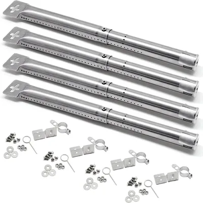 Zdjęcie produktu dla INF Zestaw 4 regulowanych płyt grzewczych ze stali nierdzewnej, srebrne - uniwersalne 12 inch to 17.5 inch, kompatybilny z Weber, Dyna Glo, Nexgrill, Brinkmann, Master Forge