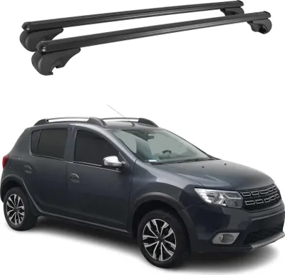 Produktbild von Dachträger für Dacia Sandero Stepway 2012-2024 Gepäckträger Aluminium Schwarz 2x