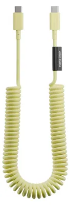Immagine prodotto di Native Union, cavo a spirale da USB-C a USB-C da 60 W, 2,4 m, serie POP, ricarica rapida, giallo
