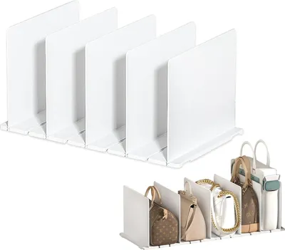 Produktbild von Weißer Kleiderschrank Plattenverteiler für Schlafzimmer und Küche - Transparenter Acryl-Ladescheider für die Kleiderorganisation - Ideal für Geschäft und Büro - Schrankteiler mit Regalsystem
