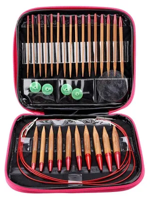 Produktbild von Austauschbare Rundstricknadeln aus Carbon, Bambusnadelset, Aluminium-Rundstricknadeln, Ringset