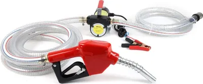 Zdjęcie produktu dla Pompa oleju napędowego Samozasysająca pompa oleju 12V Elektryczna pompa oleju opałowego Pompa paliwa Pompa ssąca oleju Pistolet automatyczny z wężem PVC Przelew paliwa 175W 45L/MIN