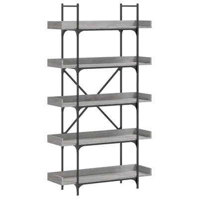 Produktbild von Bücherregal 5 Böden Grau Sonoma 100x33x180,5 cm Holzwerkstoff