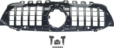 Image de Calandre avant, style GTR, construction ABS durable, noir brillant