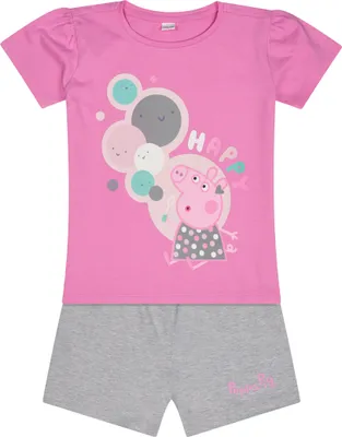 Produktbild von Peppa Wutz Pig Schlafanzug Pyjama Shorty Shirt + Hose          , Größe:98-104