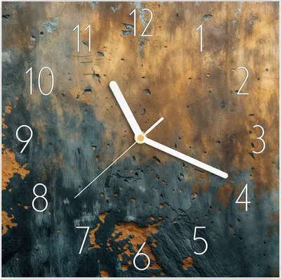 Produktbild von Wanduhr aus Glas mit Motiv verwitterte Wand- 30 x 30 cm - inkl. Aufhängesystem