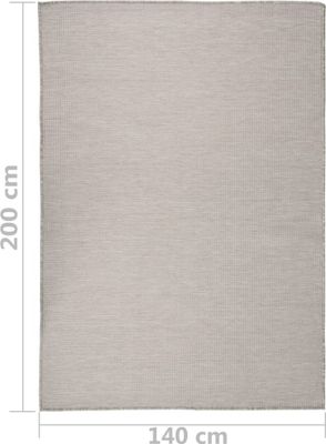vidaXL Outdoor-Teppich Flachgewebe 140x200 cm Taupe